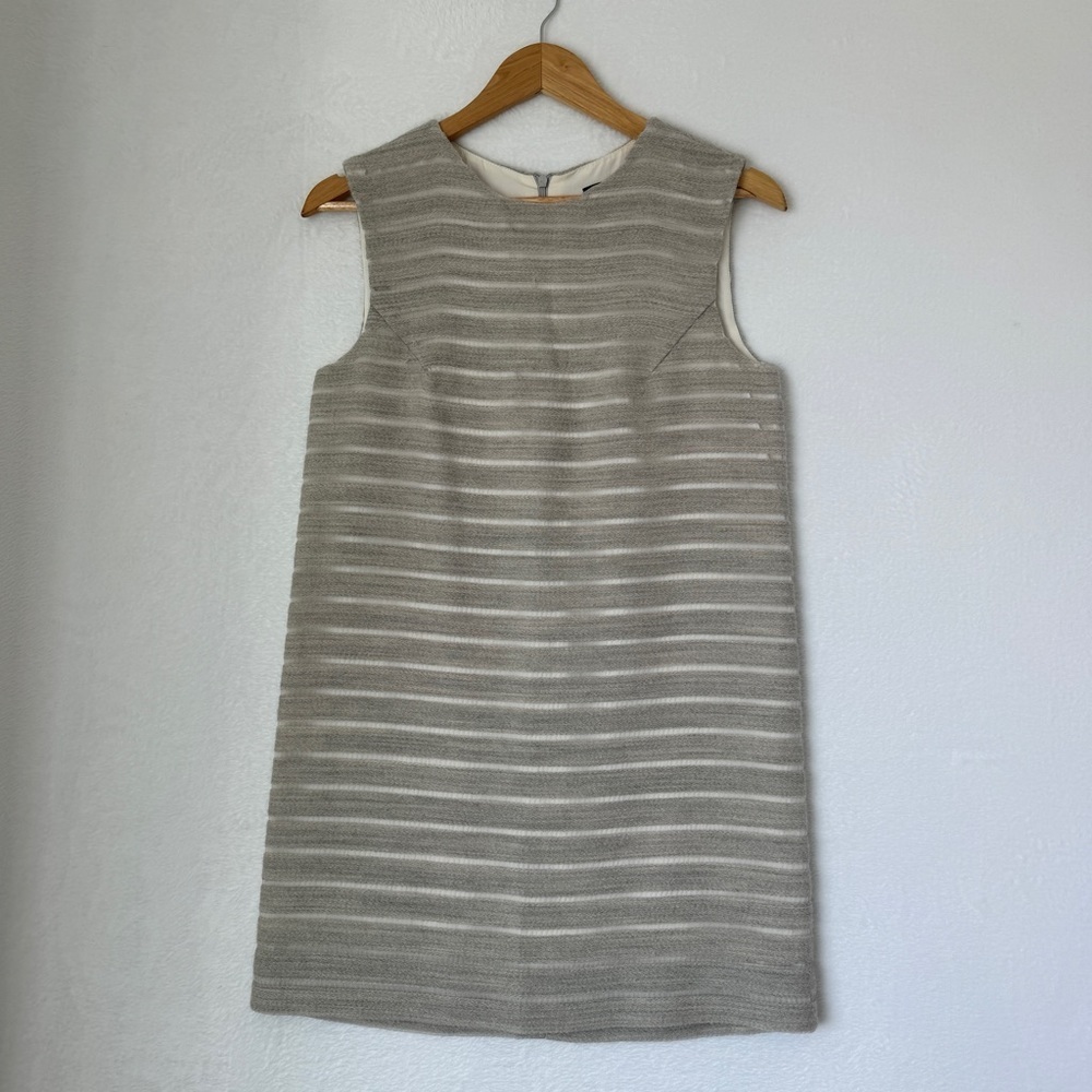Jenni Kayne womens tan‎ wool silk blend striped sleeveless mini dress size small